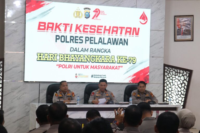 Polres Pelalawan Gelar Bakti Kesehatan dalam Rangka HUT Bhayangkara ke-79