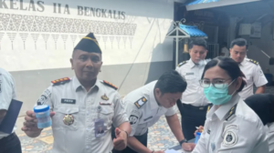 BNNK Dumai Gelar Tes Urine Petugas dan Warga Binaan di Lapas Bengkalis