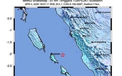 Gempa Hari Ini Magnitudo 5,7 Guncang Tuapejat Kepulauan Mentawai