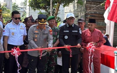 Bupati dan Wabup Pelalawan Hadiri Peresmian Jembatan Merah Putih Presisi di Desa Rangsang