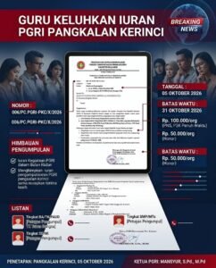 Surat Himbauan Iuran PGRI di Pangkalan Kerinci Dikeluhkan, Sejumlah Guru Pertanyakan Besaran Nominal